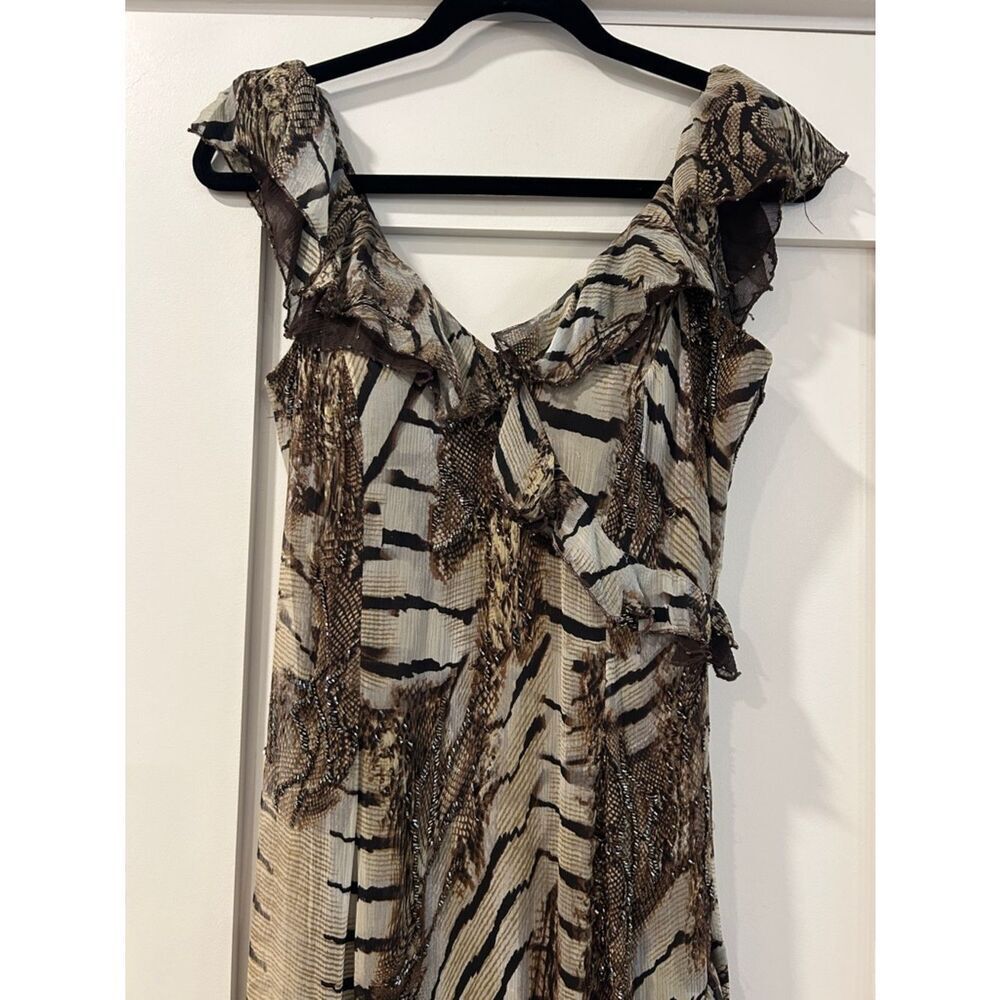 Alberto Makali Animal Print Cocktail Dress w Matching Shawl - Picture 2 of 14